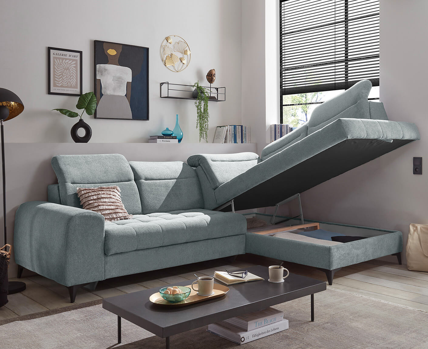 Rockdale Ecksofa 282 x 200 cm, mit Bettkasten