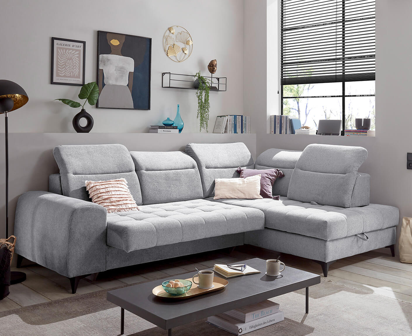 Rockdale Ecksofa 282 x 200 cm, mit Bettkasten