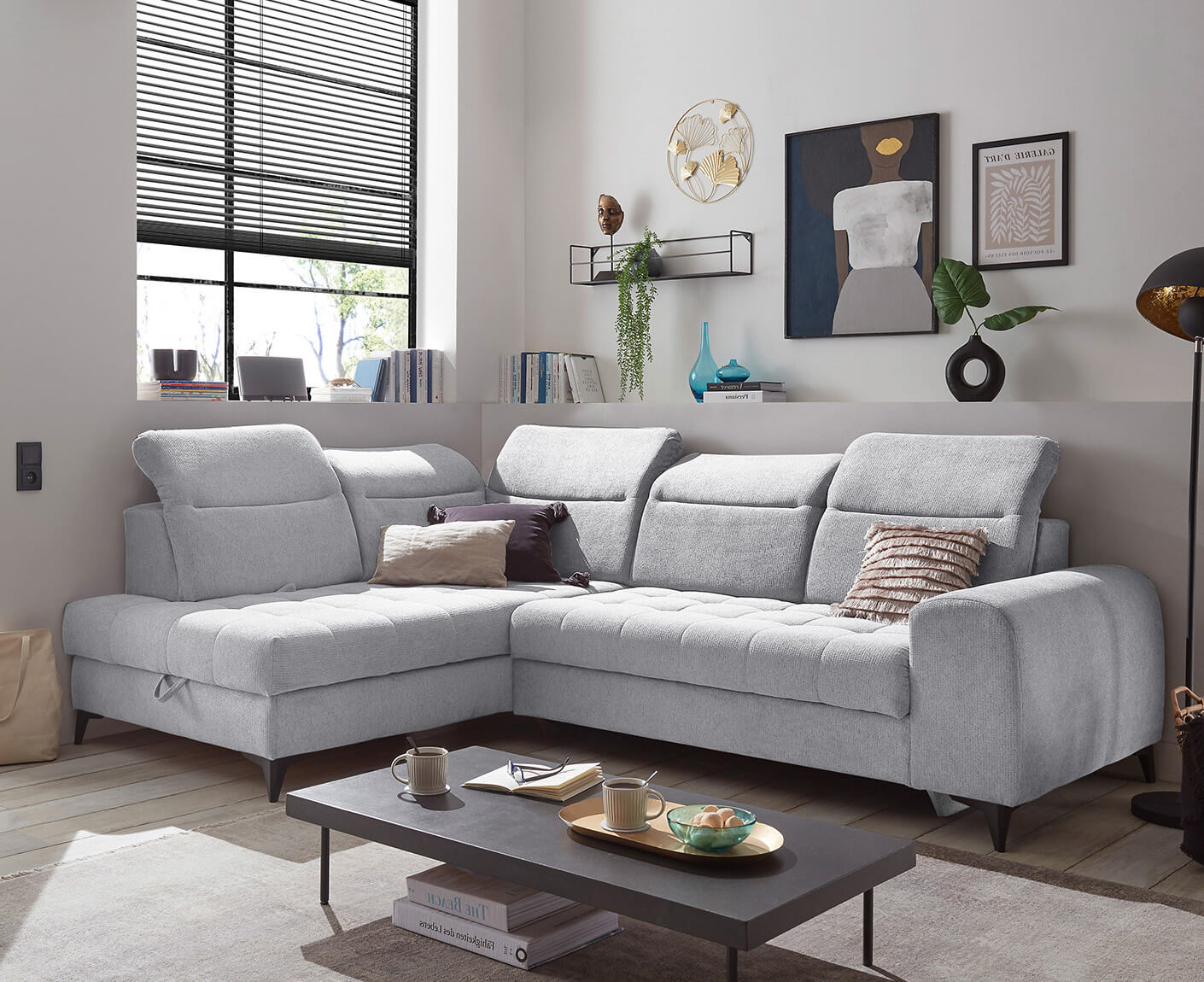 Rockdale Ecksofa 282 x 200 cm, mit Bettkasten