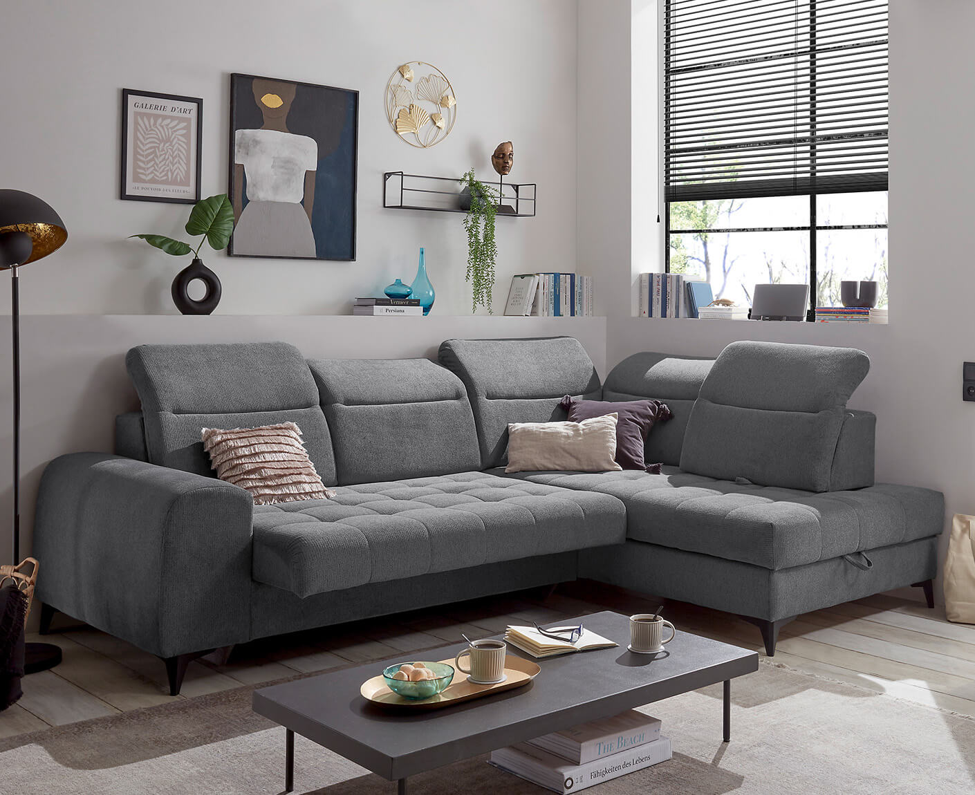 Rockdale Ecksofa 282 x 200 cm, mit Bettkasten