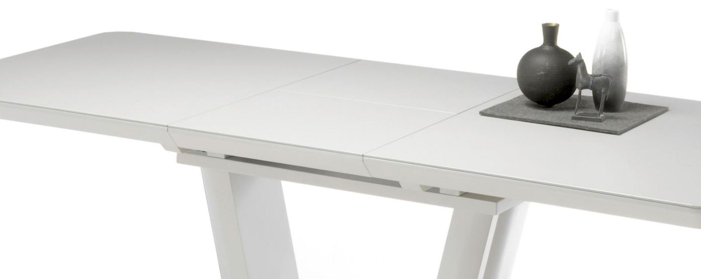 Esstisch ausziehbar 160 - 210 cm Grau / Edelstahl