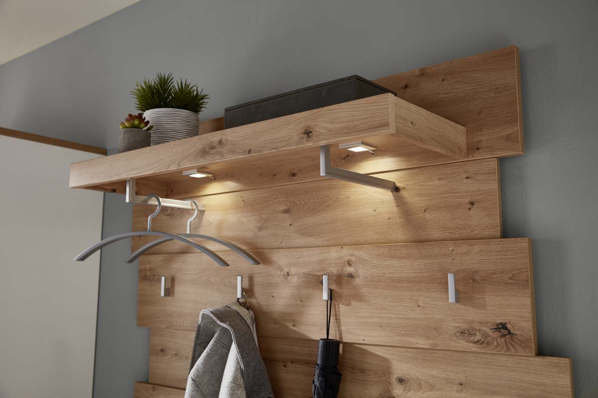 Signo Garderobenpaneel Weiß matt / Absetzung Artisan Eiche Nachbildung