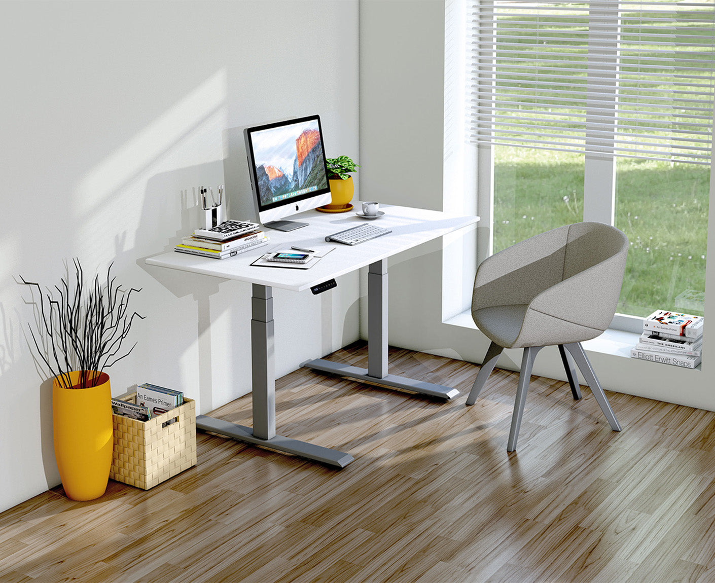 Smart office Schreibtisch, elektrisch höhenverstellbar