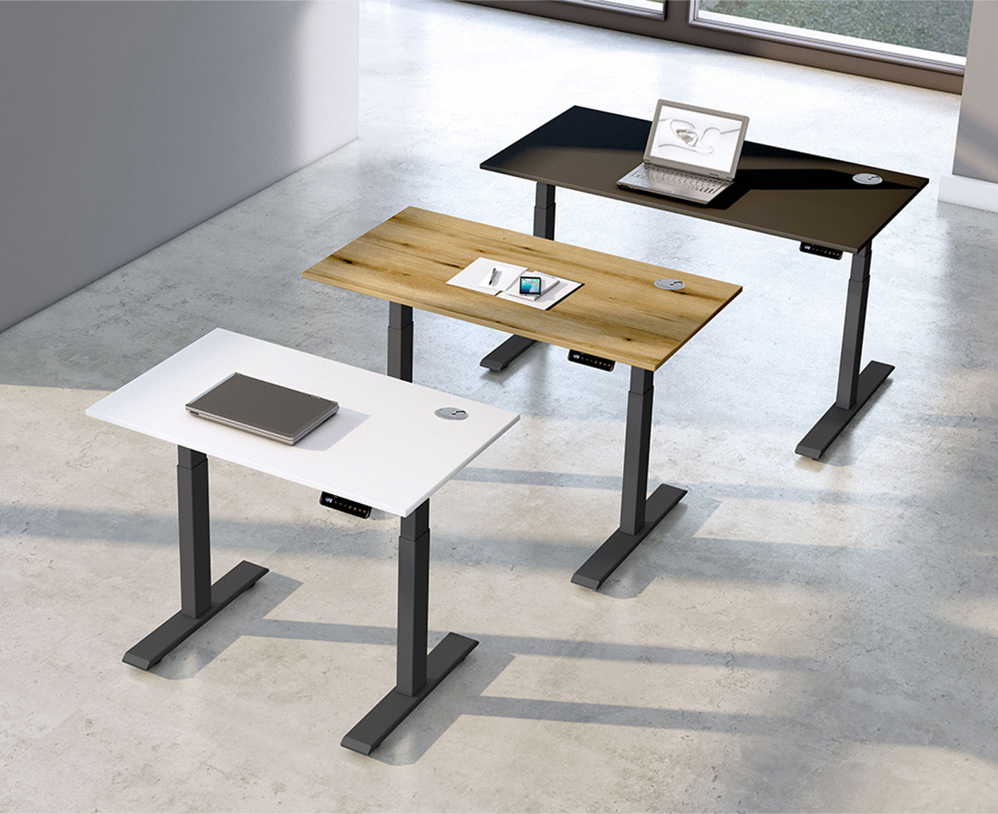 Smart office Schreibtisch, elektrisch höhenverstellbar