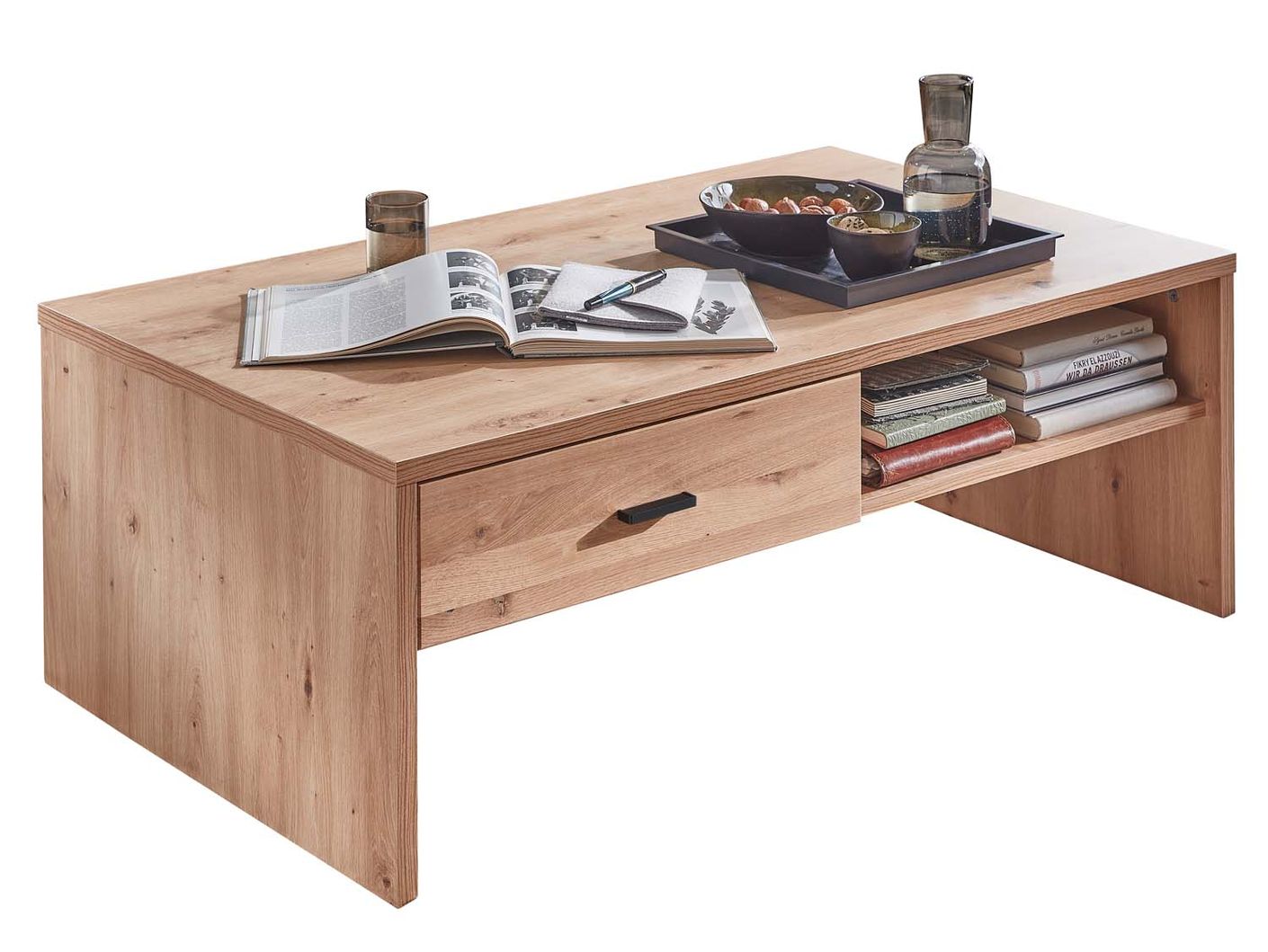 SONOS Couchtisch Artisan Eiche massiv, Absetzung schwarz matt