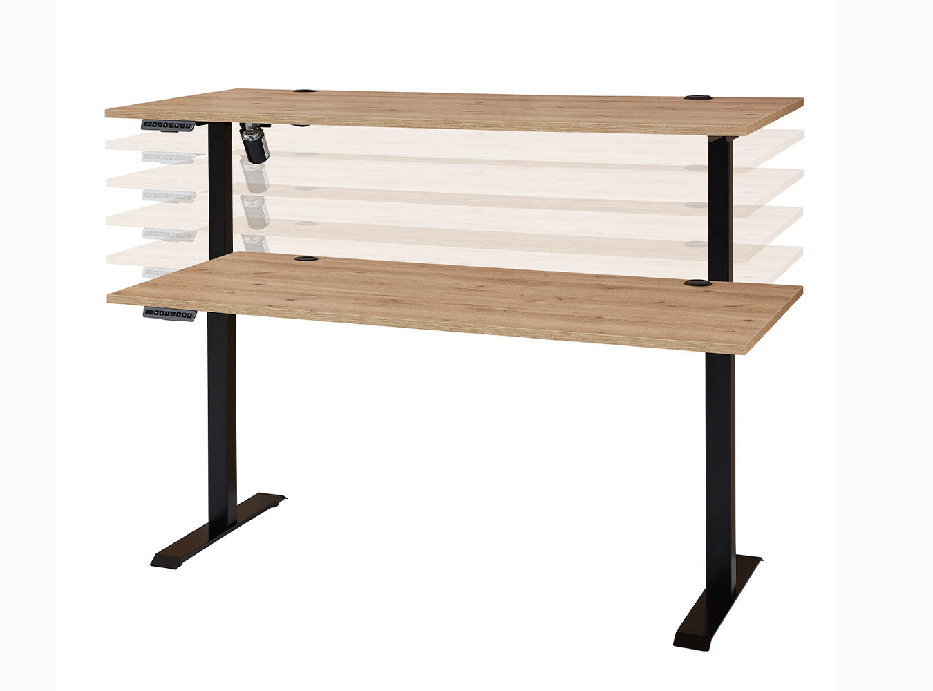 Sonos Schreibtisch 160 x 77 cm höhenverstellbar Altesche massiv / Artisan Eiche