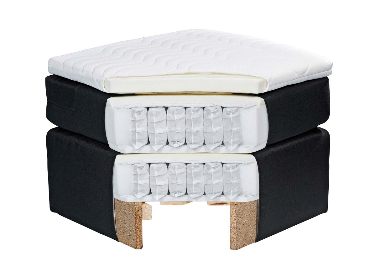 Dallas Boxspringbett 180x200 cm , inkl. Motor & motorisierter TV-Halterung Grau