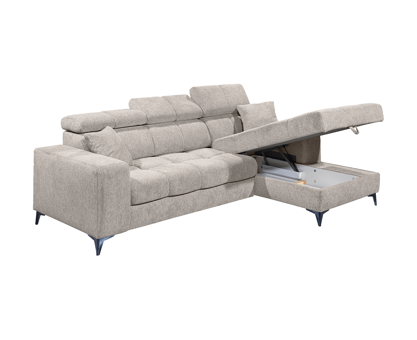 Sydney Ecksofa Longchair 268 x 172 cm, mit Schlaffunktion & Bettkasten
