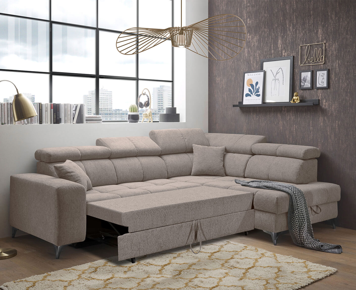 Sydney Ecksofa 282 x 198 cm, mit Schlaffunktion & Bettkasten