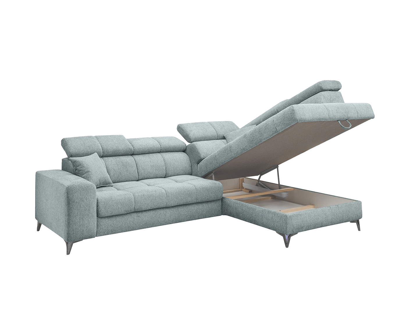 Sydney Ecksofa 282 x 198 cm, mit elektrischer Sitztiefenverstellung & Bettkasten