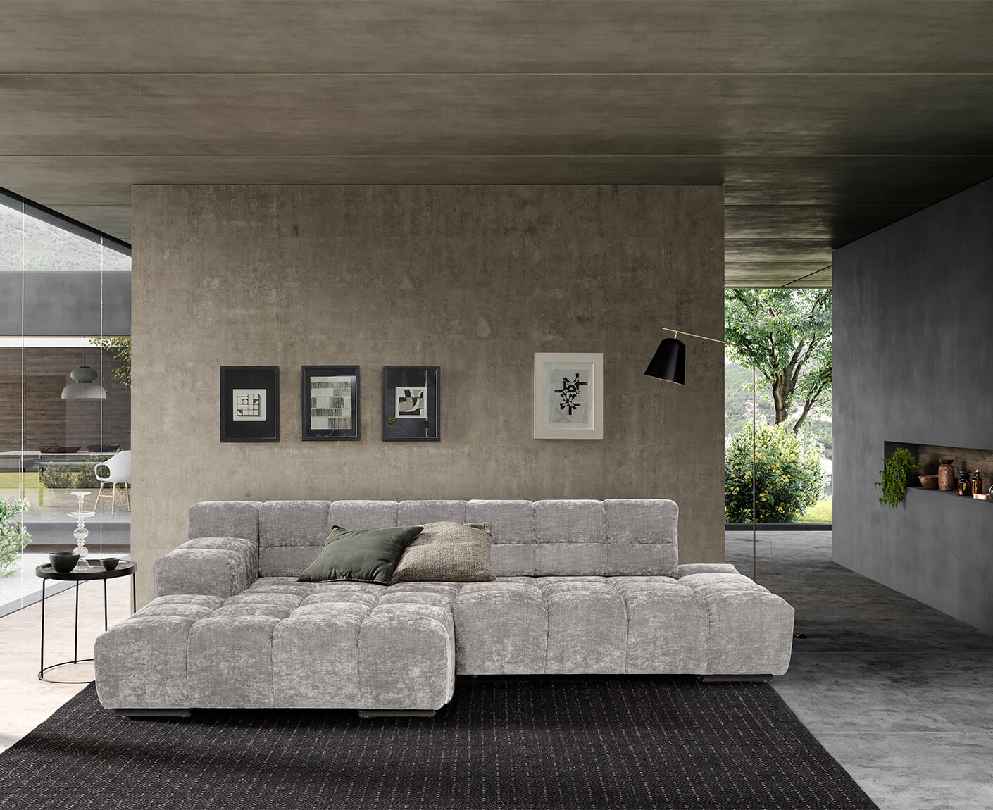 designwerk Temple, Ecksofa 286 x 169 cm | mit Rückenverstellung