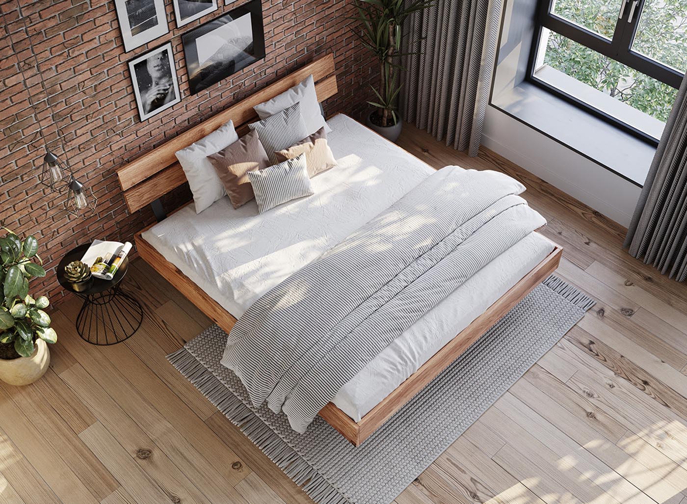 Toretta Massivholz Bett Doppelbett Ehebett 140-180x200cm Eiche