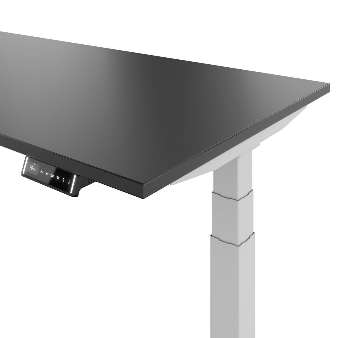 Ergolift Pro 2.0 Schreibtisch elektrisch höhenverstellbar mit 2 Motoren, Gestell Silber