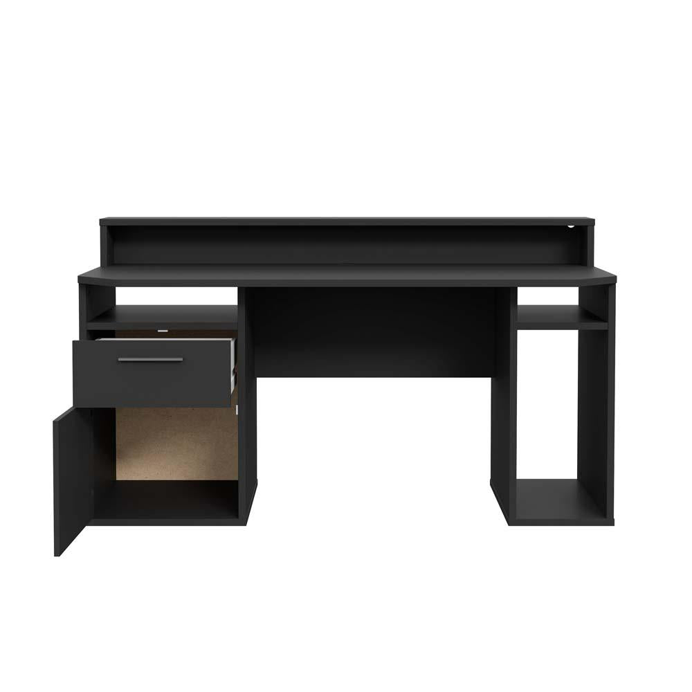 TURKU Gaming Schreibtisch 160 x 72 cm mit Schubladen Schwarz