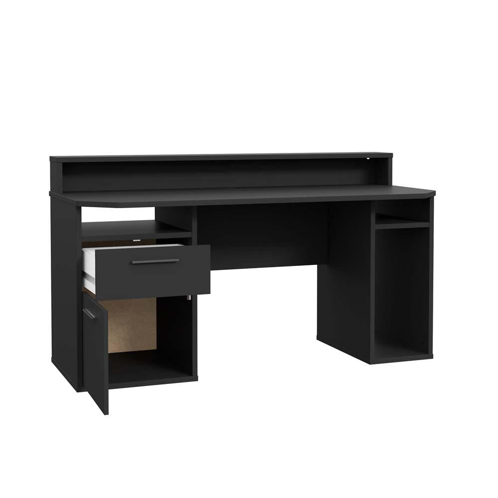 TURKU Gaming Schreibtisch 160 x 72 cm mit Schubladen Schwarz