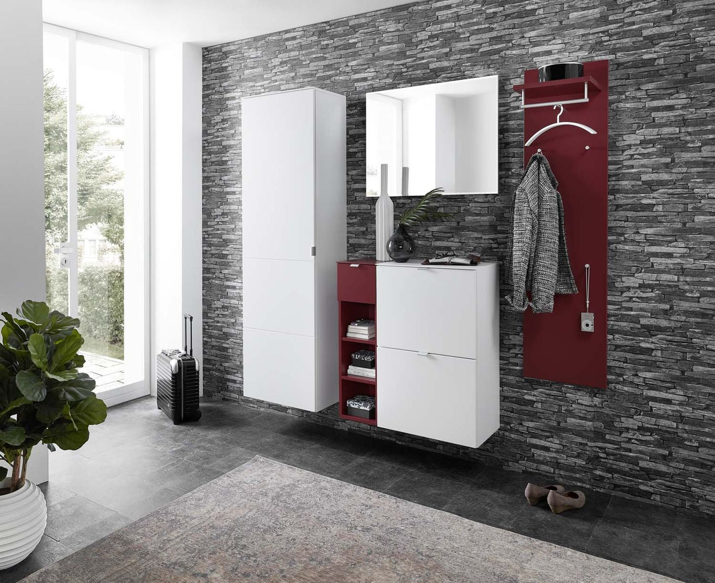 Ticona Hänge-Garderobenschrank Weiß