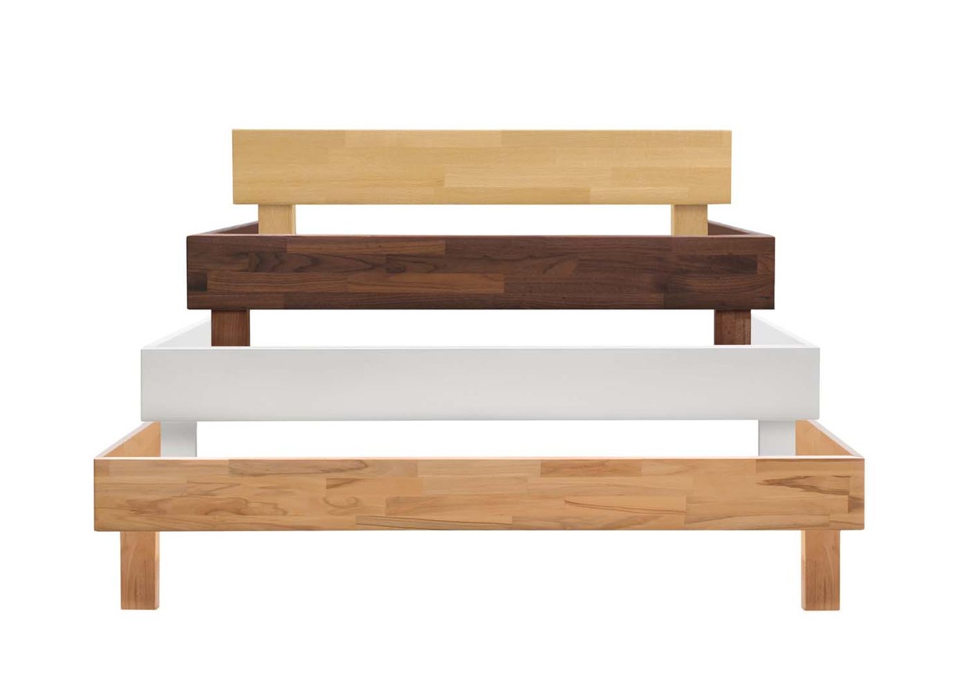 Forti Massivholzbett, 90-200 cm wählbar, Nussbaum geölt