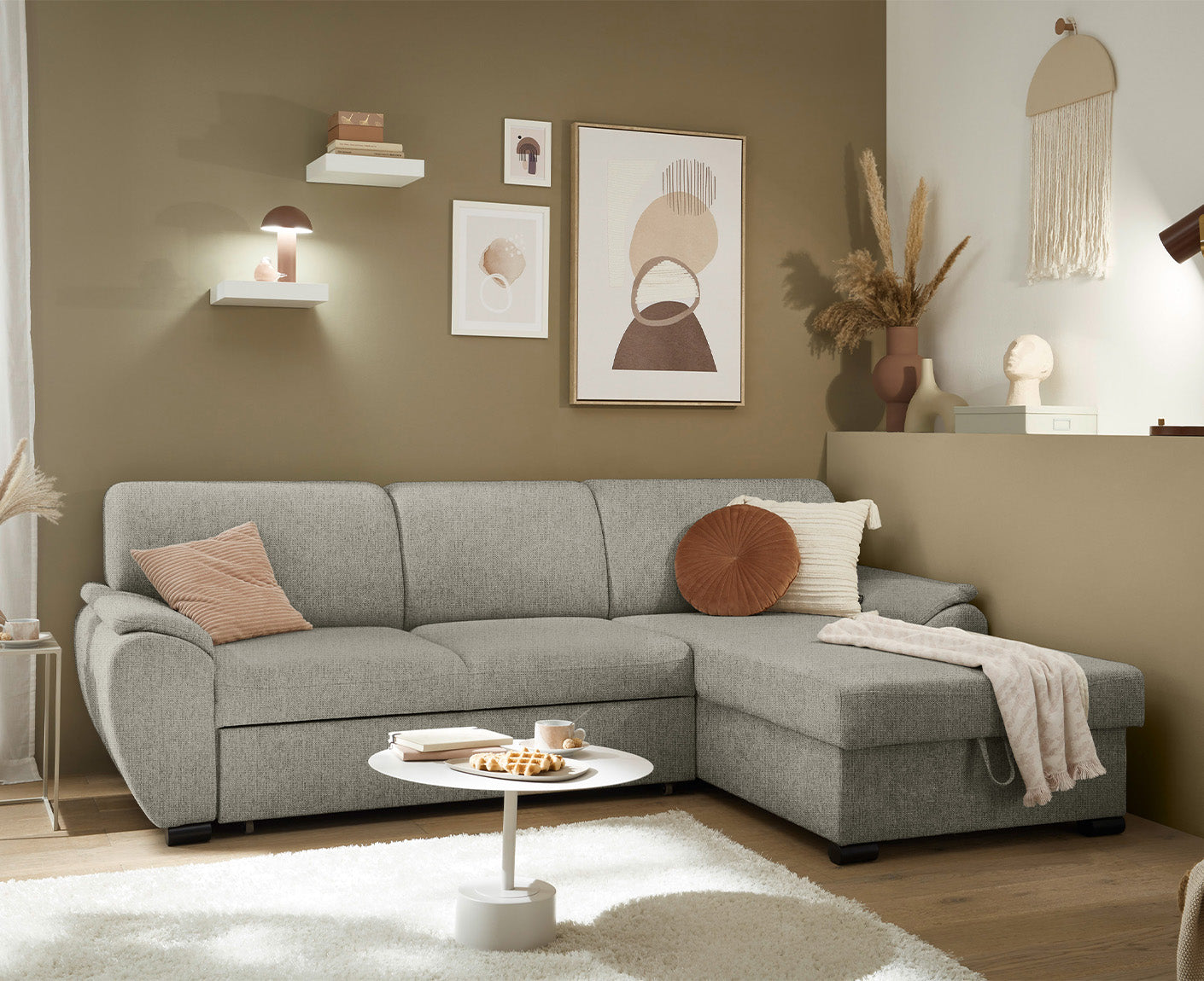 Ulm Ecksofa 250 x 175 cm, mit Schlaffunktion & Bettkasten
