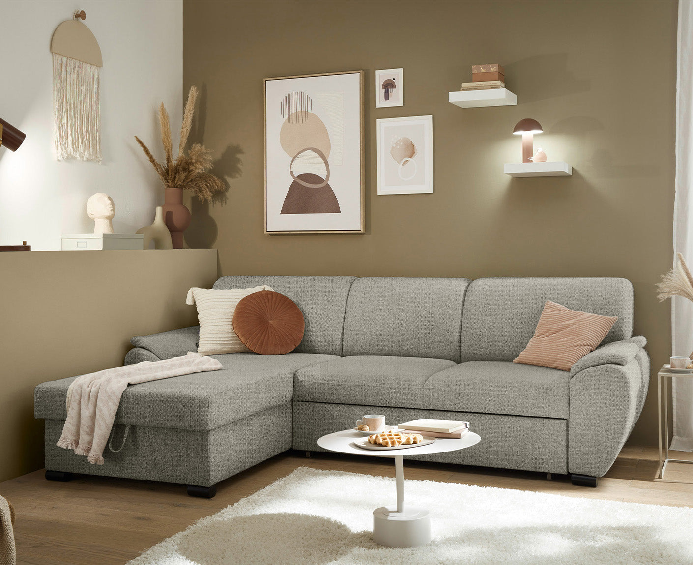 Ulm Ecksofa 250 x 175 cm, mit Schlaffunktion & Bettkasten