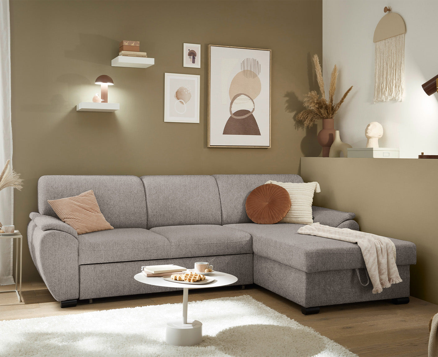Ulm Ecksofa 250 x 175 cm, mit Schlaffunktion & Bettkasten