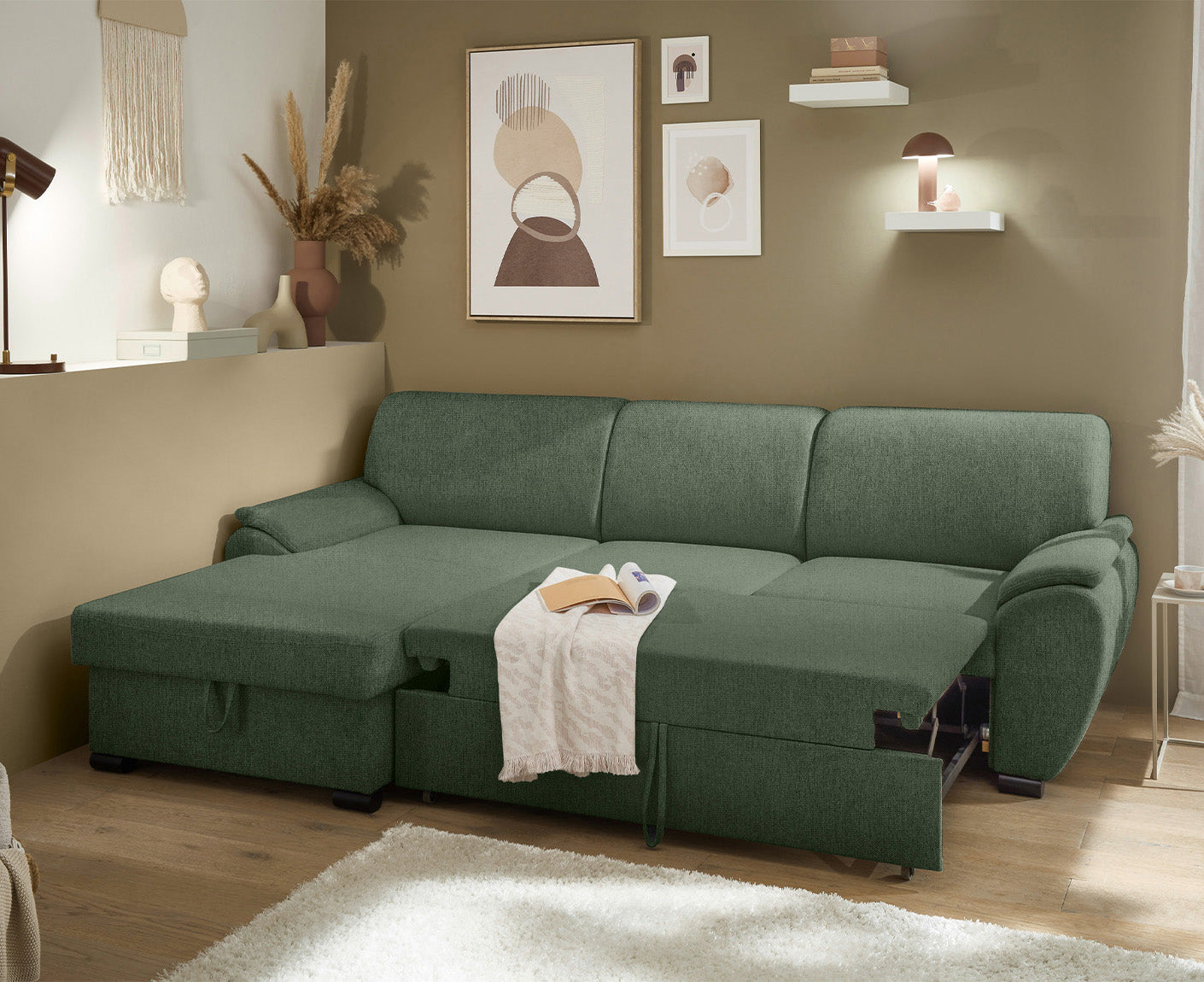 Ulm Ecksofa 250 x 175 cm, mit Schlaffunktion & Bettkasten