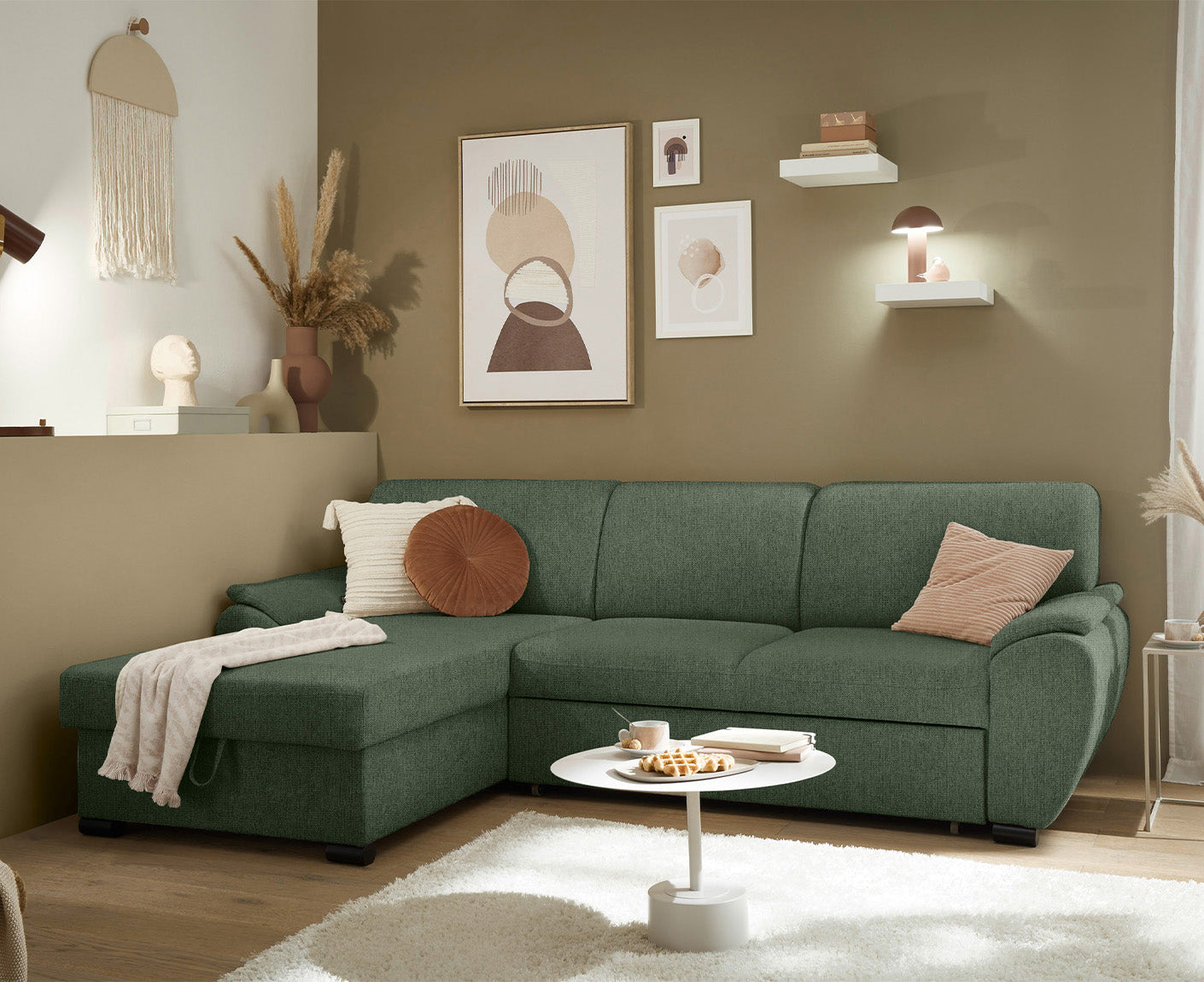 Ulm Ecksofa 250 x 175 cm, mit Schlaffunktion & Bettkasten