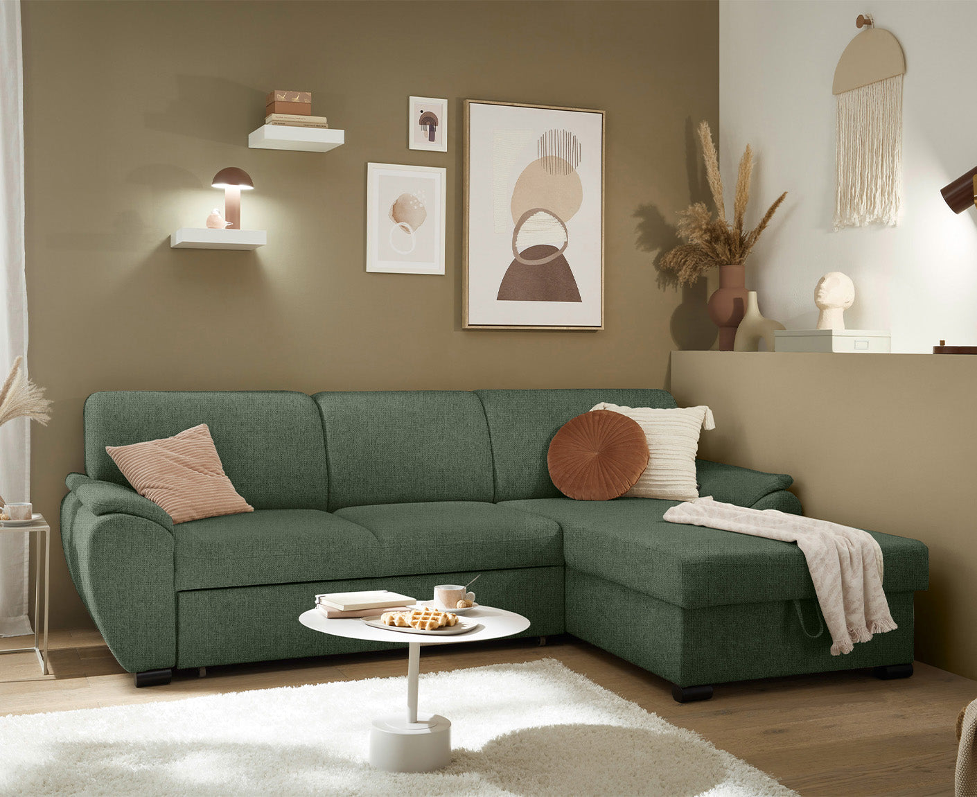 Ulm Ecksofa 250 x 175 cm, mit Schlaffunktion & Bettkasten