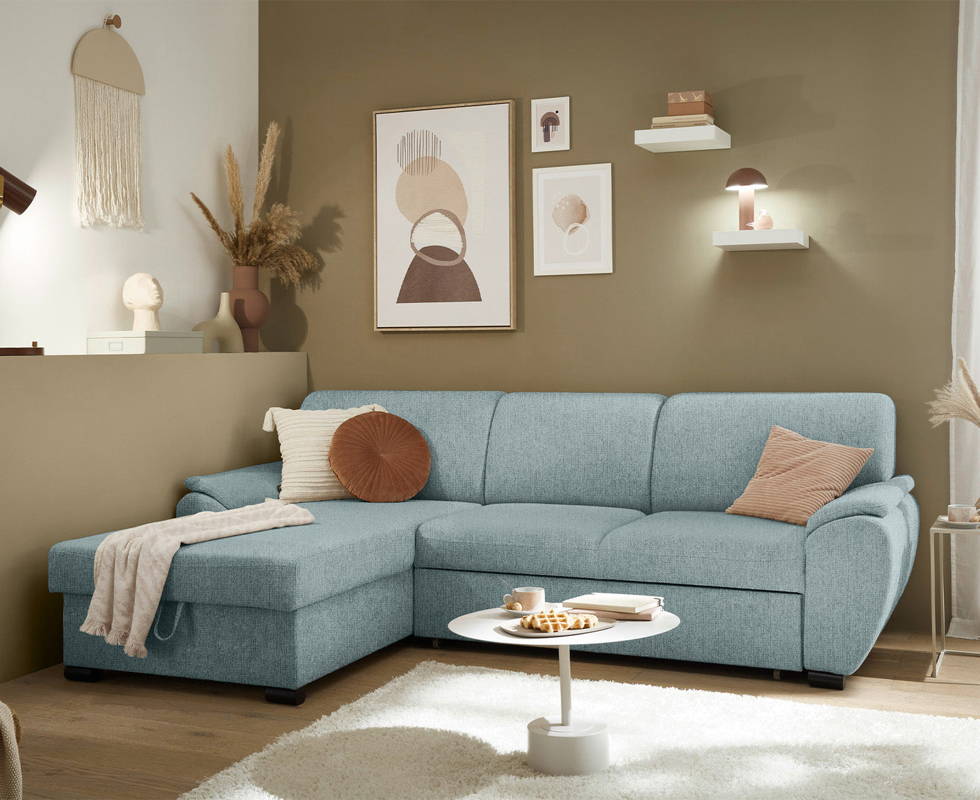 Ulm Ecksofa 250 x 175 cm, mit Schlaffunktion & Bettkasten