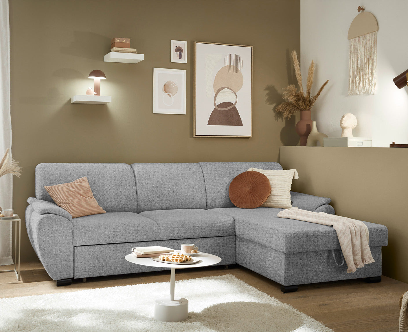 Ulm Ecksofa 250 x 175 cm, mit Schlaffunktion & Bettkasten