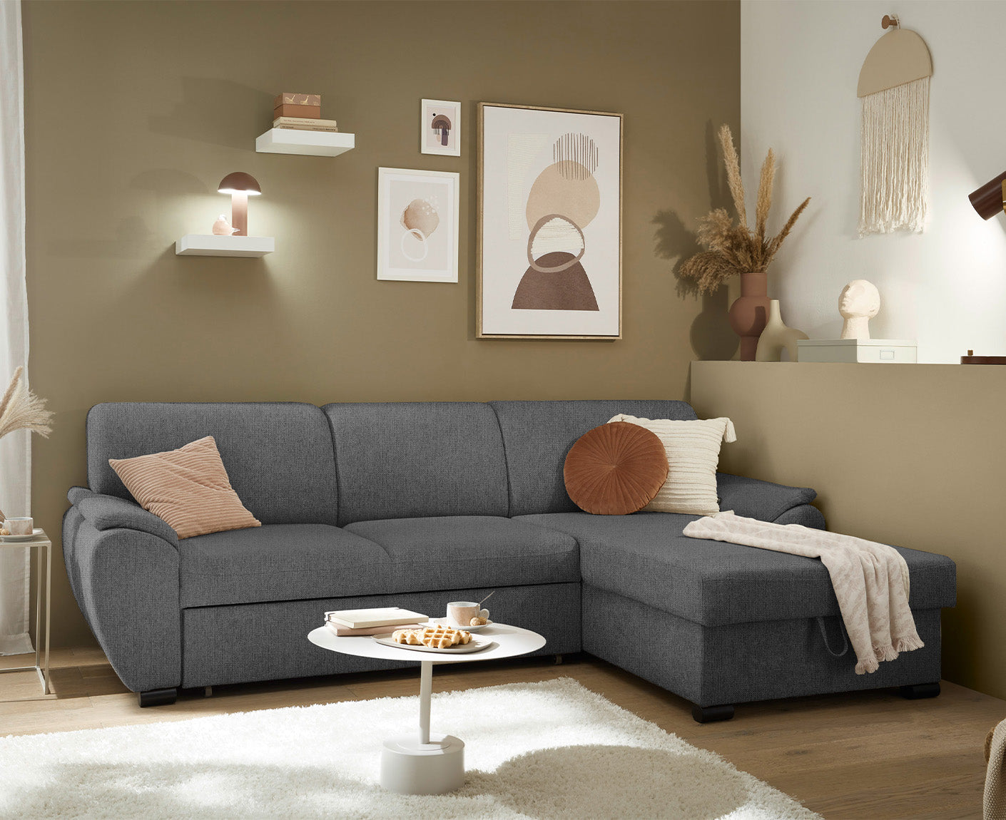 Ulm Ecksofa 250 x 175 cm, mit Schlaffunktion & Bettkasten