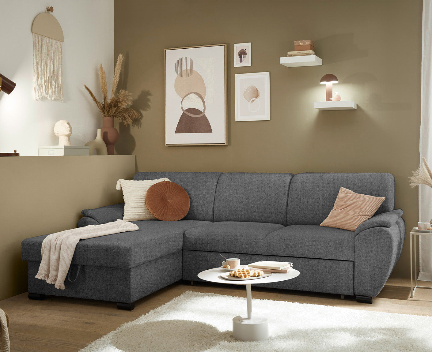 Ulm Ecksofa 250 x 175 cm, mit Schlaffunktion & Bettkasten