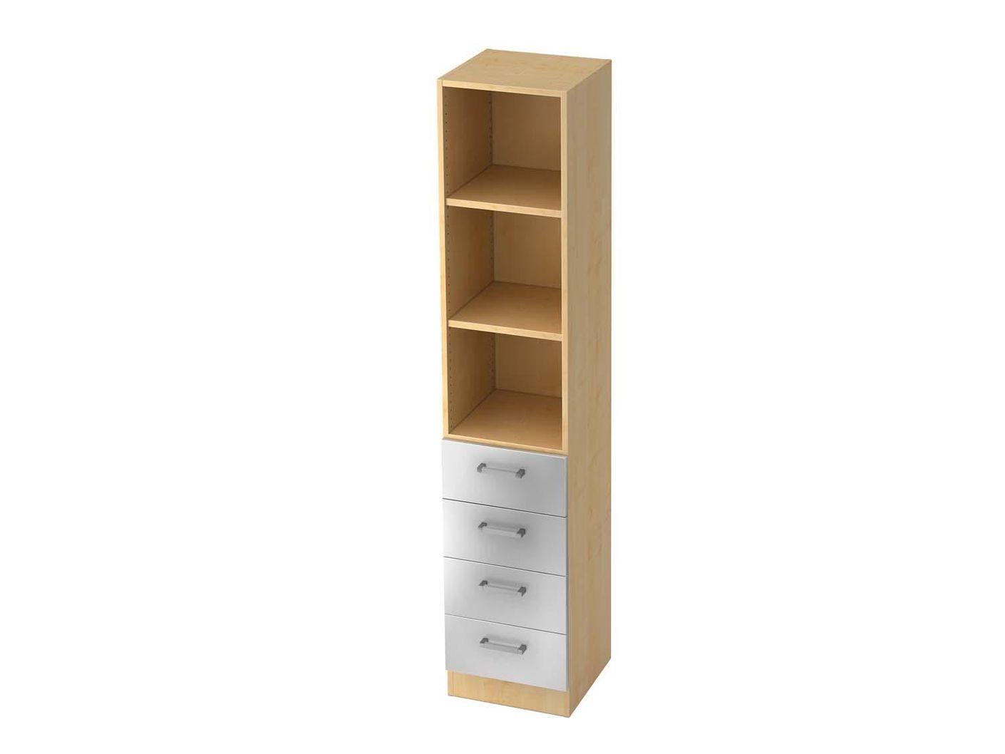 Texas Pro Solid Schubkastenschrank 5OH 40cm Ahorn / Silber
