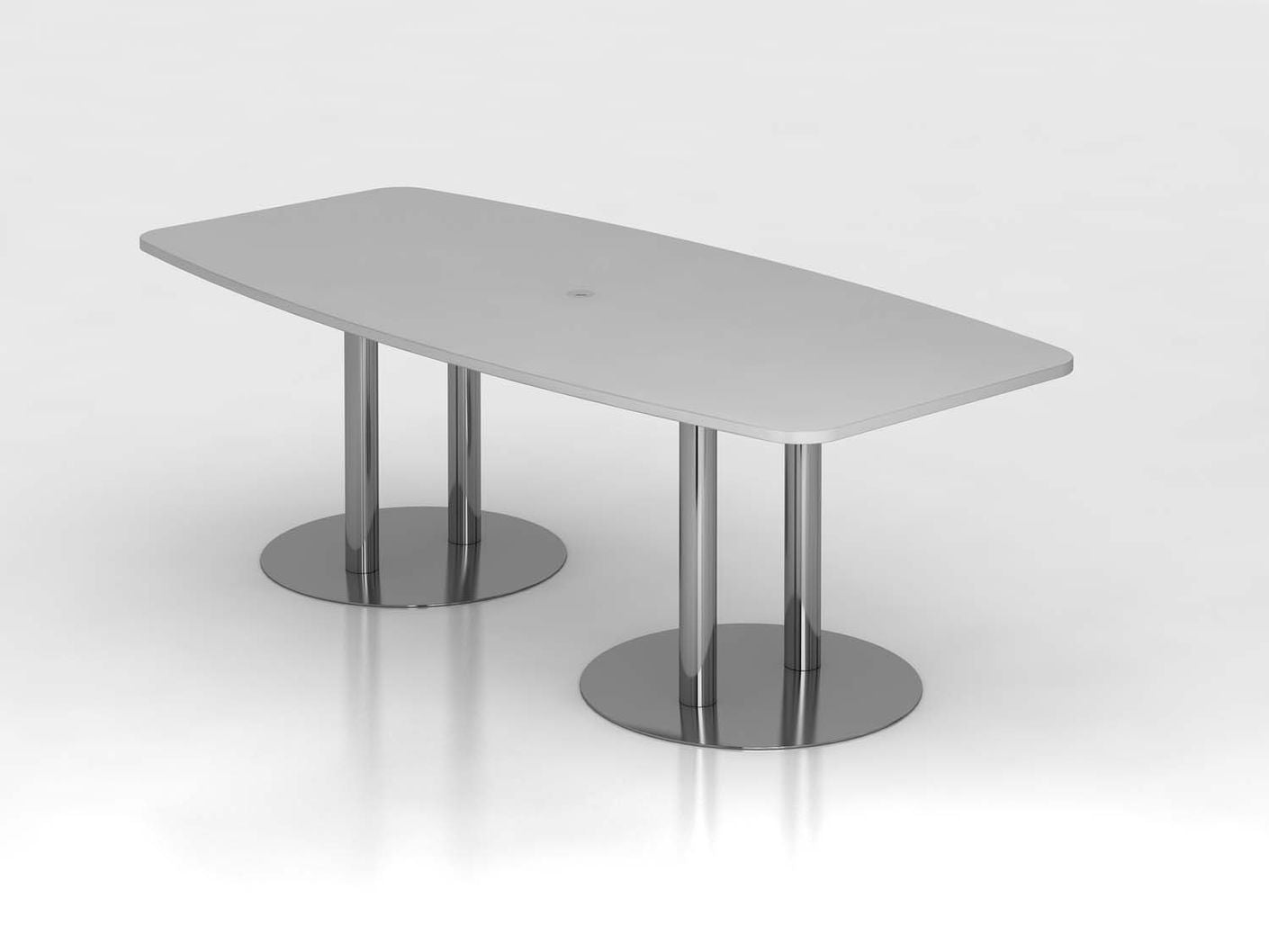 Kingston KT-Serie Konferenztisch bootsform 220 x 103/83 cm Grau