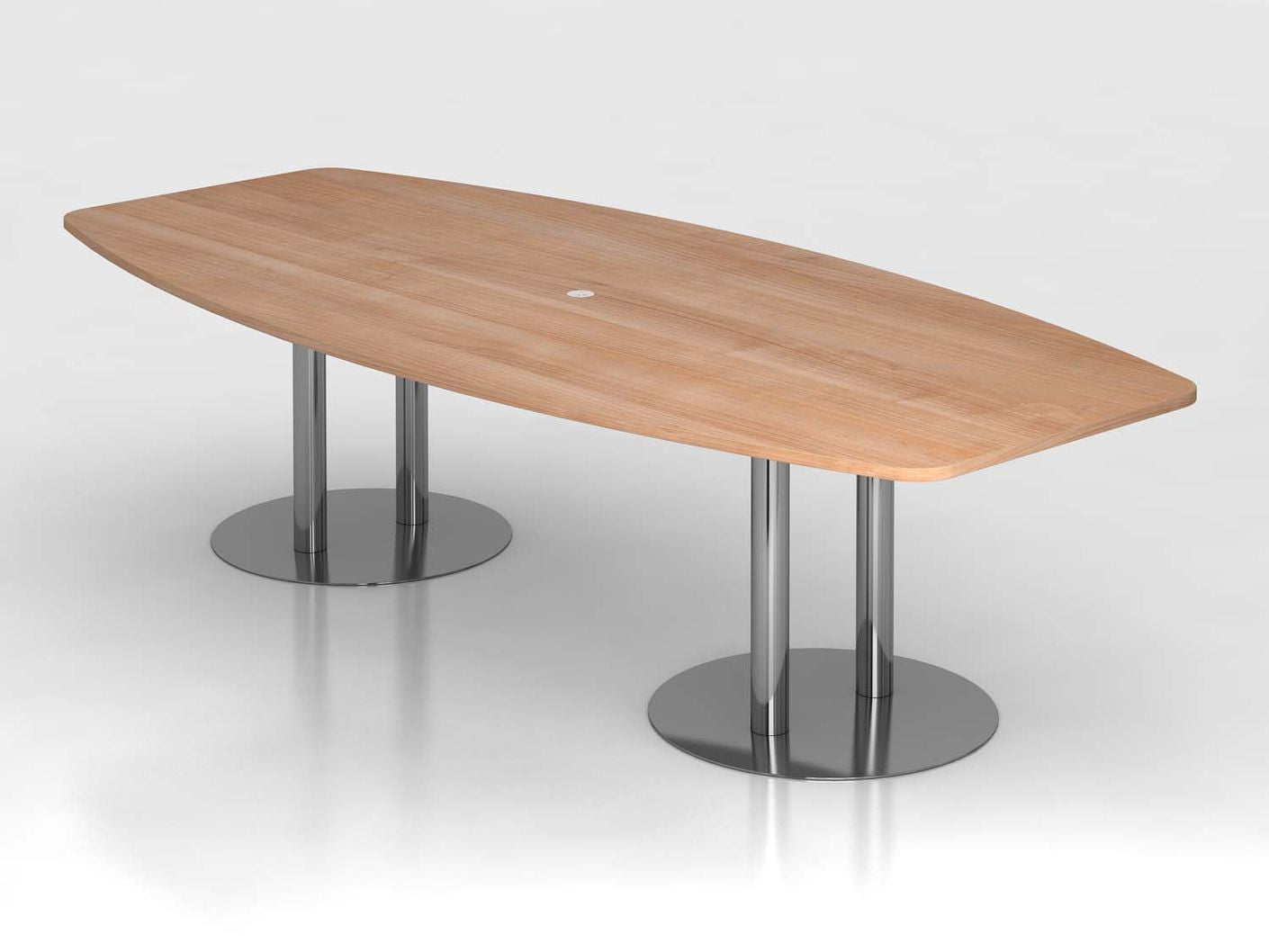 Kingston KT-Serie Konferenztisch bootsform 280 x 130/85 cm Nussbaum