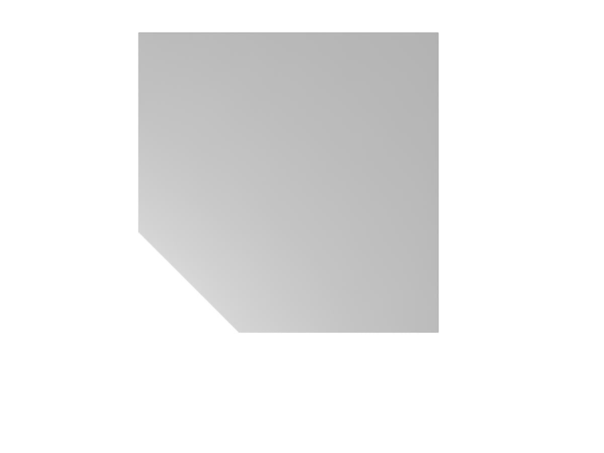 Anbauplatte trapezförmig 120 x 120 cm Grau