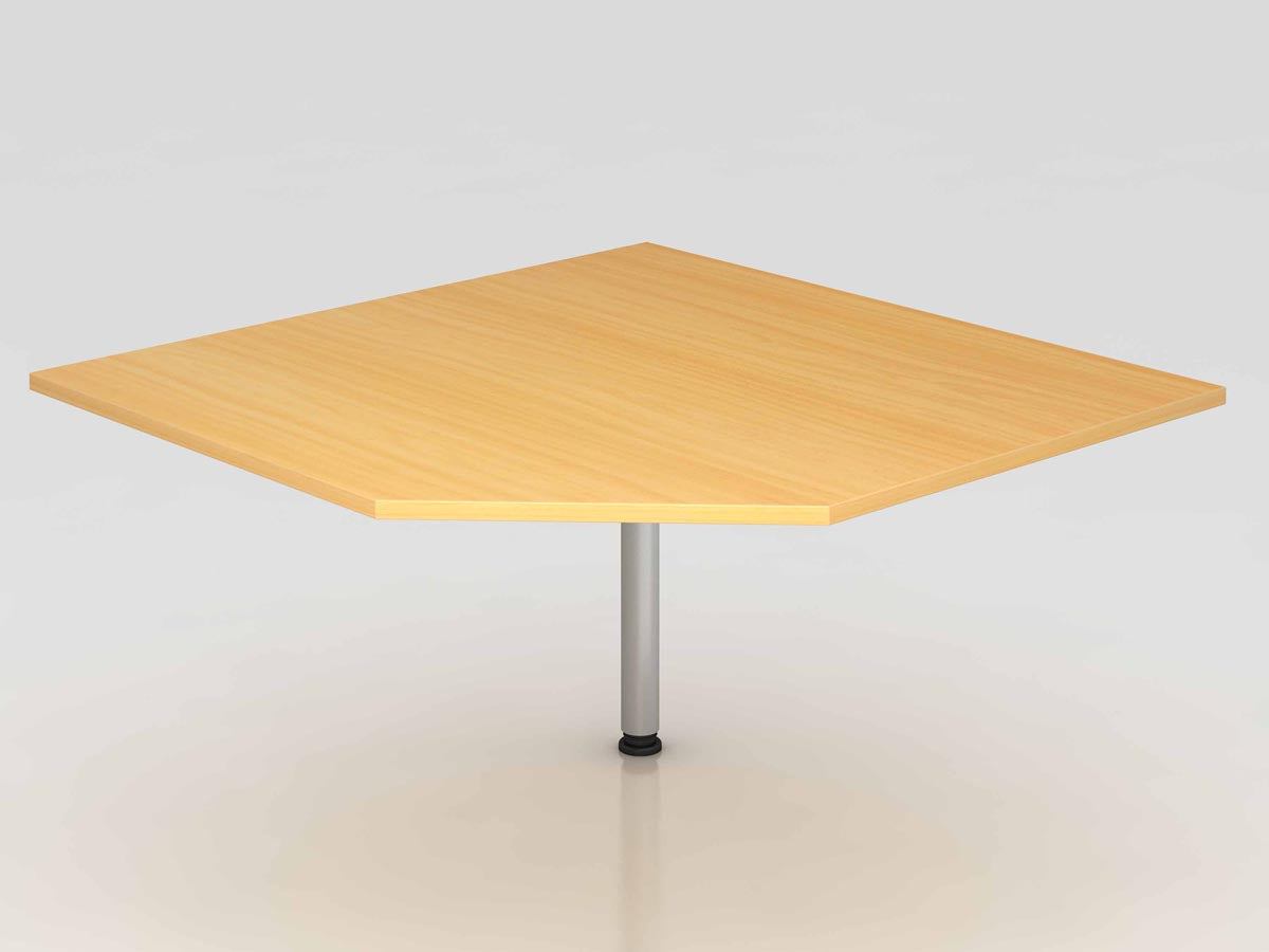 Anbauplatte trapezförmig 120 x 120 cm Buche