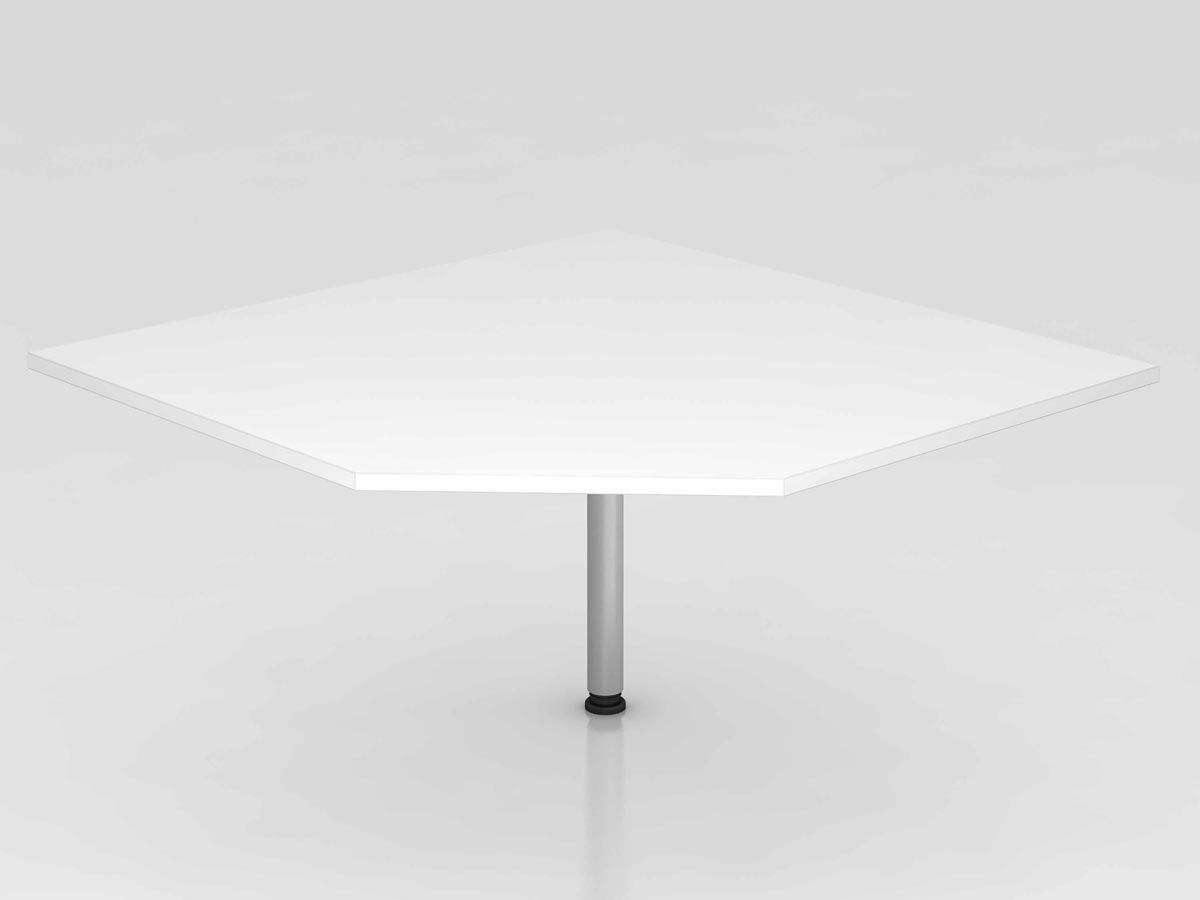 Anbauplatte trapezförmig 120 x 120 cm Weiß