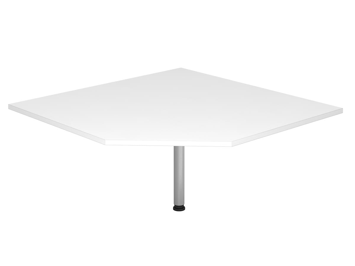 Anbauplatte trapezförmig 120 x 120 cm Weiß