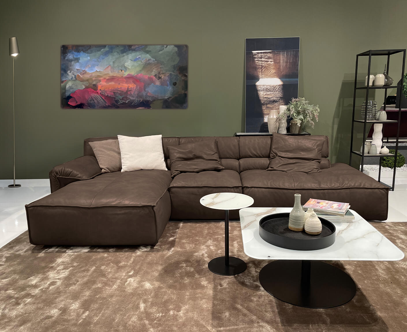 designwerk Vola, Ecksofa 340 x 186 cm | Echtleder