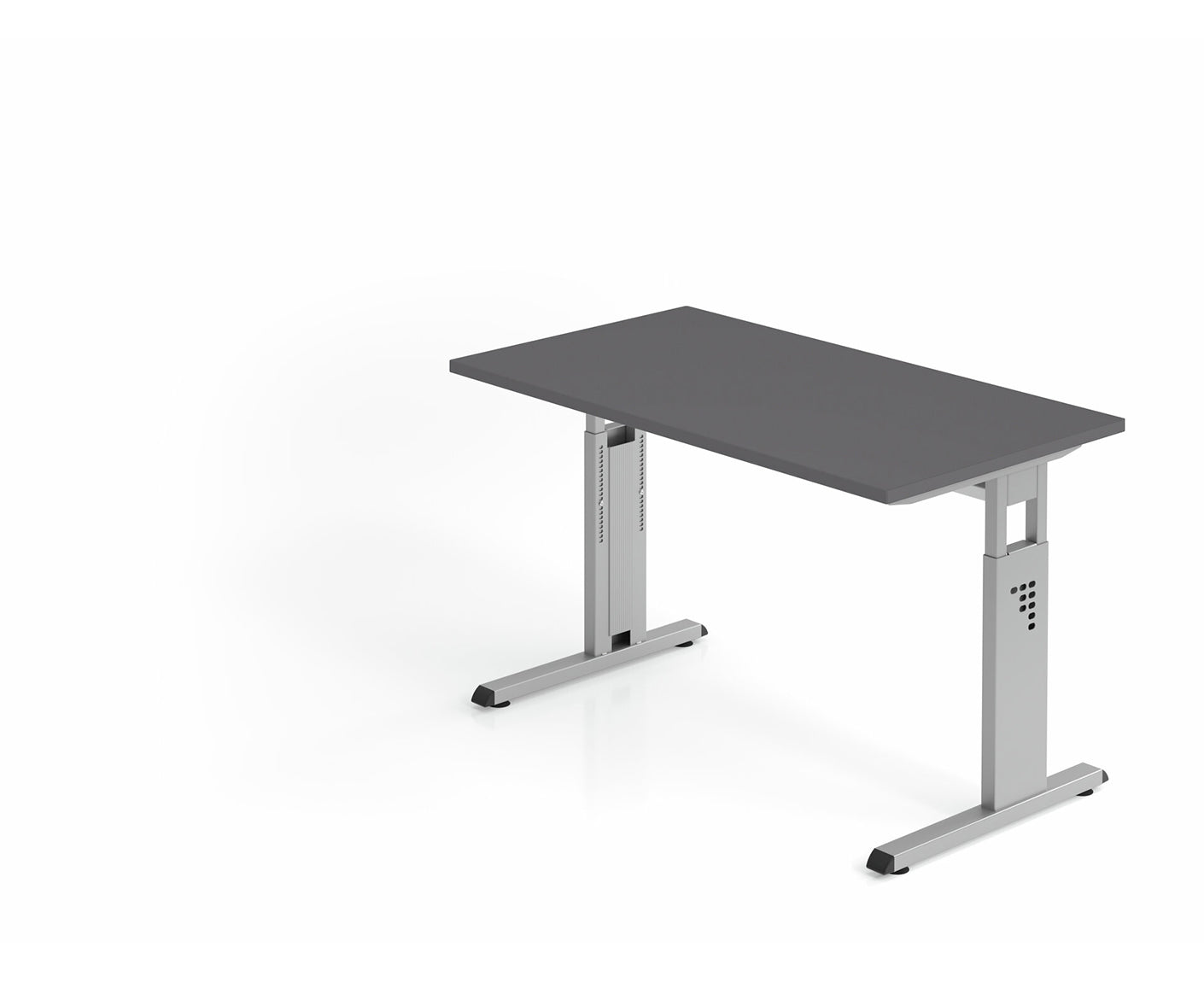 Mini-Office Schreibtisch O-Serie | 67 cm tief | inkl. Kabelwanne | C-Fuß | höheneinstellbar
