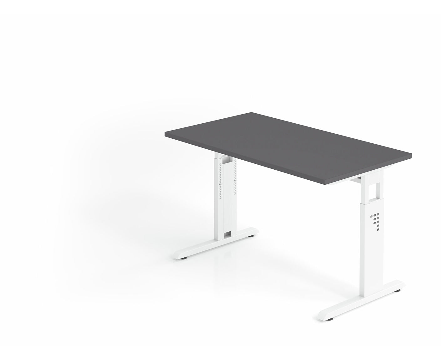 Mini-Office Schreibtisch O-Serie | 67 cm tief | inkl. Kabelwanne | C-Fuß | höheneinstellbar