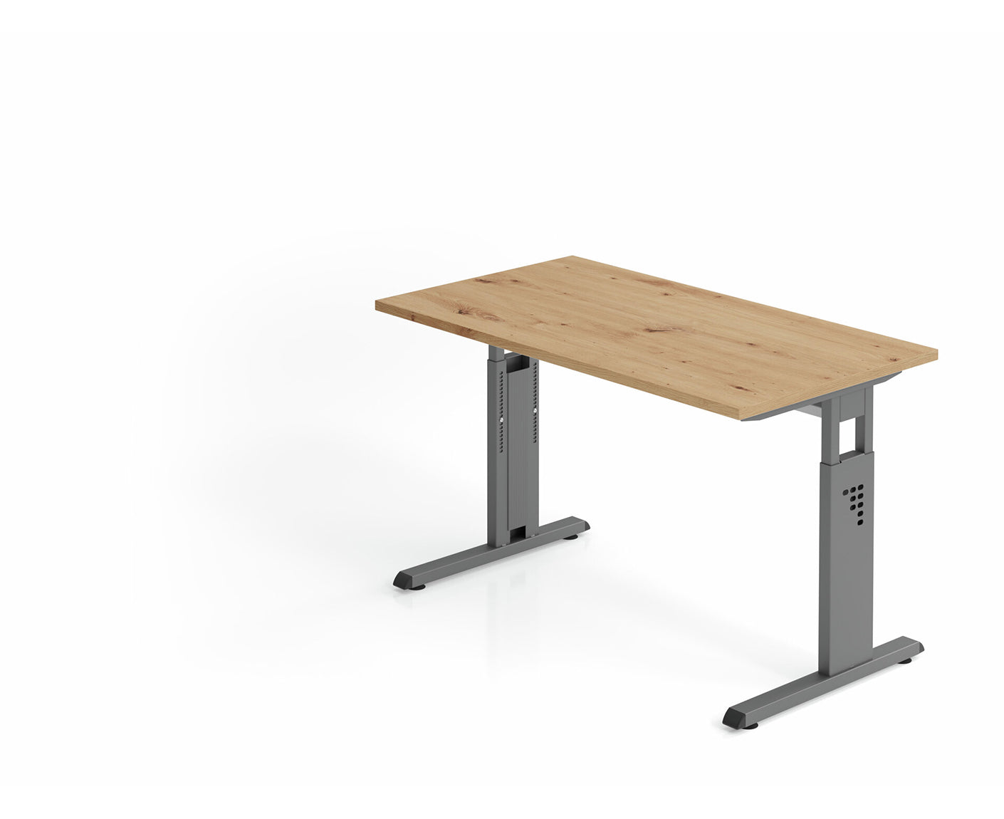 Mini-Office Schreibtisch O-Serie | 67 cm tief | inkl. Kabelwanne | C-Fuß | höheneinstellbar