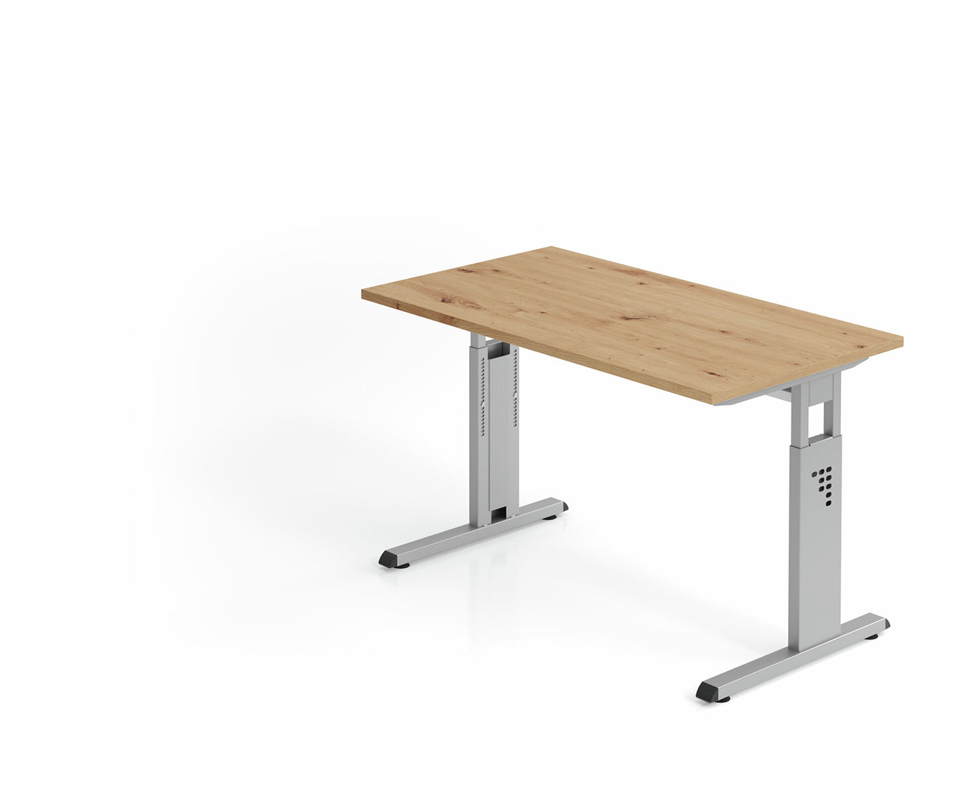 Mini-Office Schreibtisch O-Serie | 67 cm tief | inkl. Kabelwanne | C-Fuß | höheneinstellbar