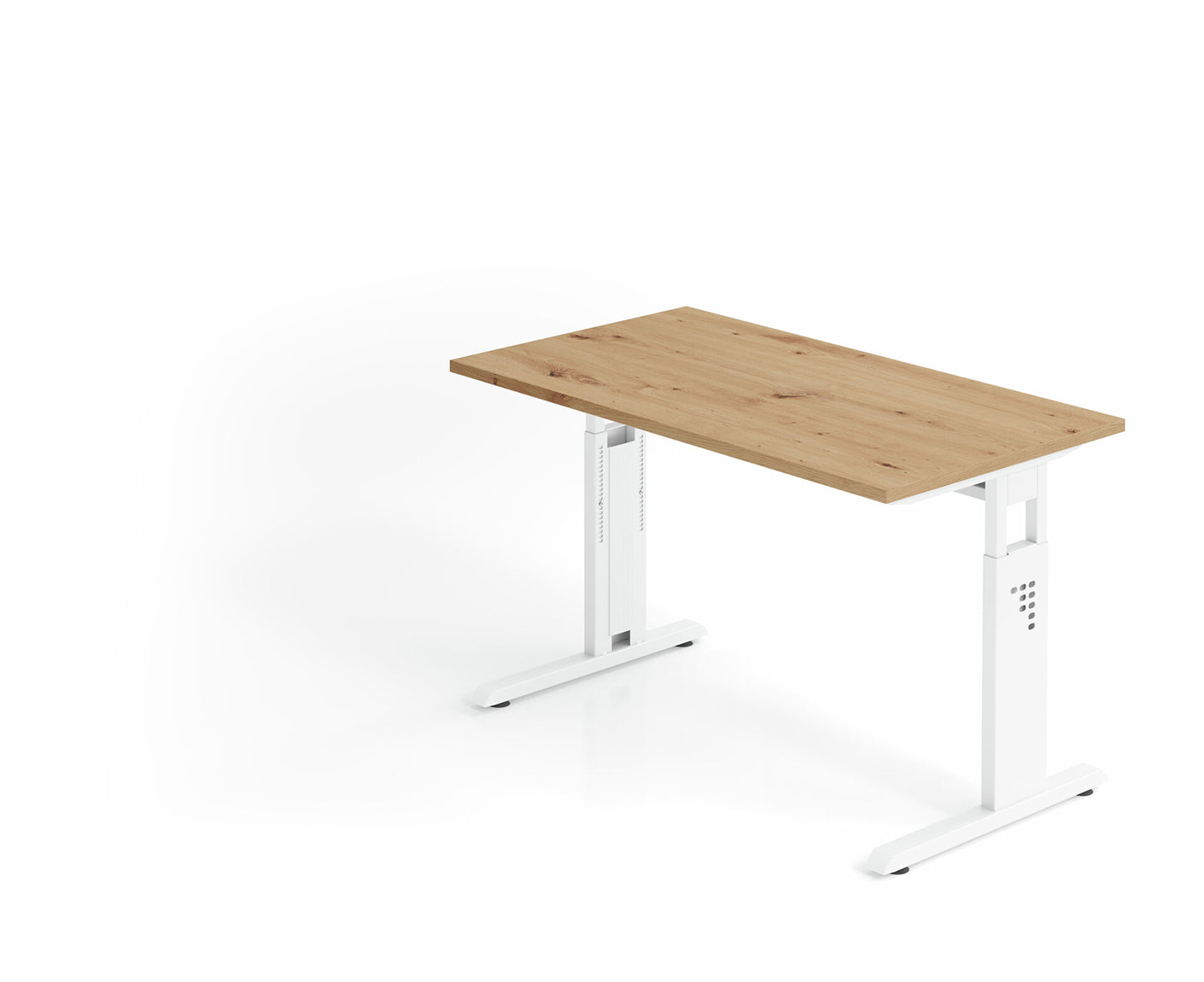 Mini-Office Schreibtisch O-Serie | 67 cm tief | inkl. Kabelwanne | C-Fuß | höheneinstellbar