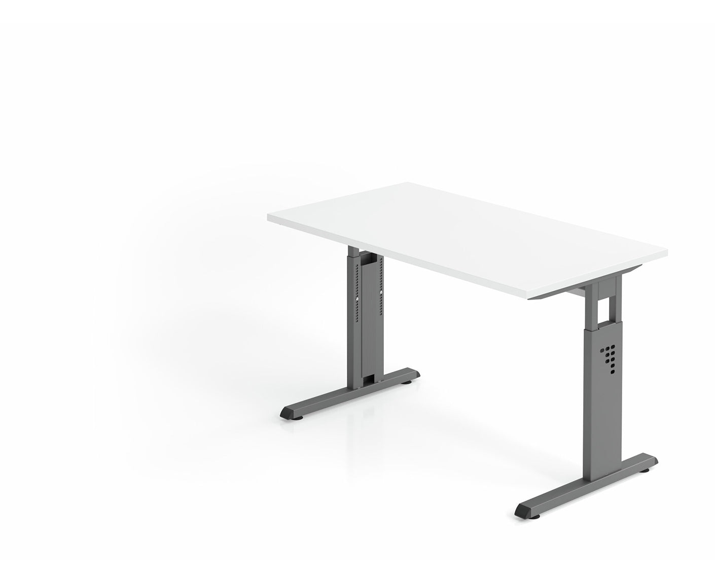 Mini-Office Schreibtisch O-Serie | 67 cm tief | inkl. Kabelwanne | C-Fuß | höheneinstellbar