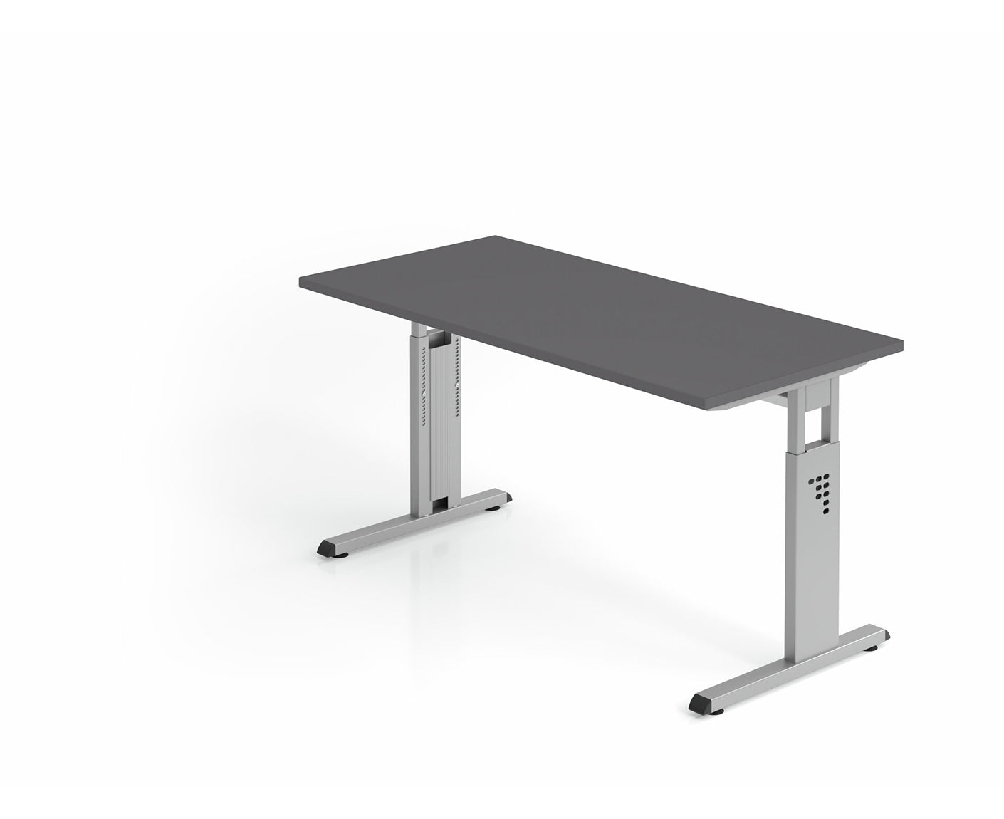 Mini-Office Schreibtisch O-Serie | 67 cm tief | inkl. Kabelwanne | C-Fuß | höheneinstellbar