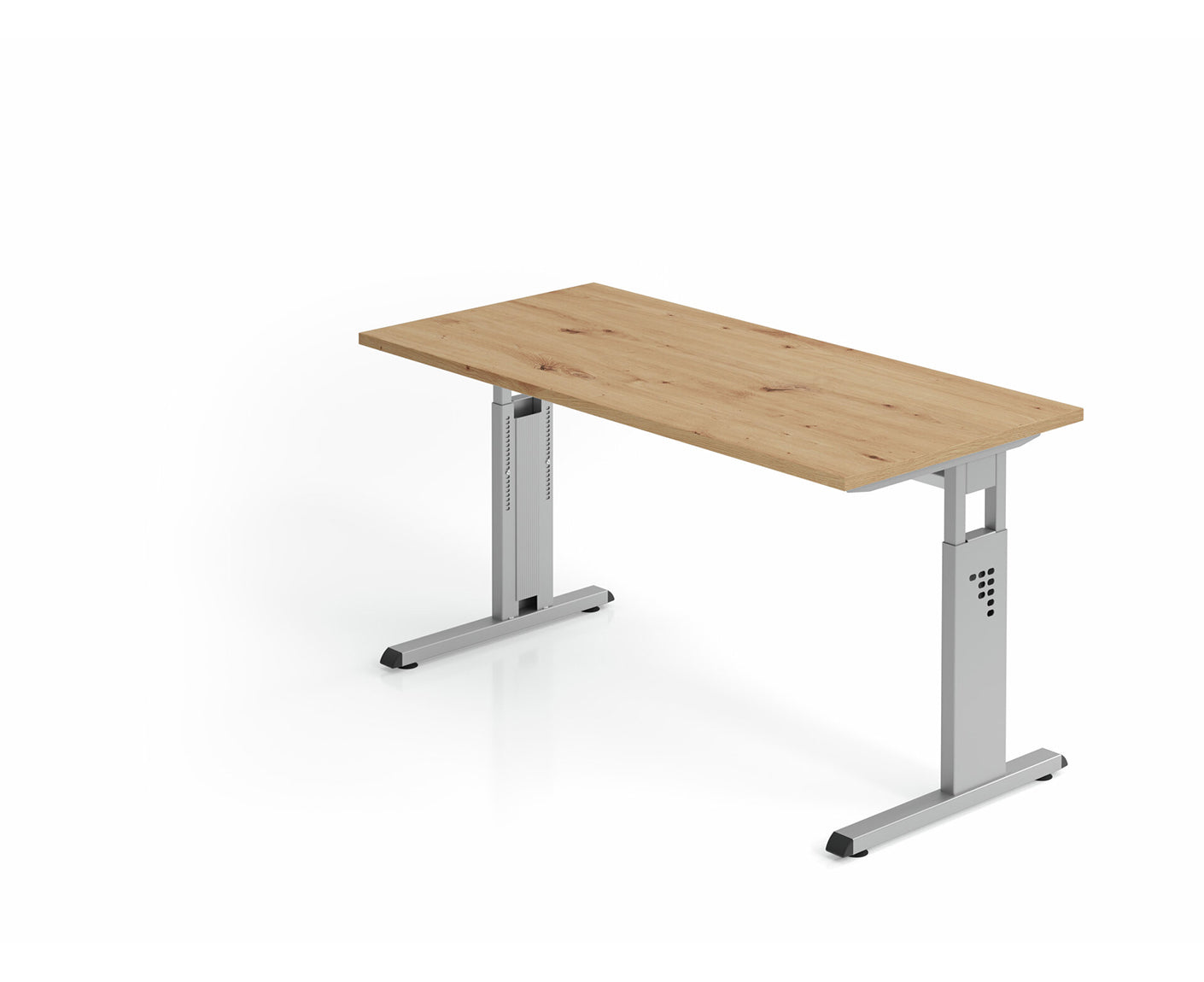 Mini-Office Schreibtisch O-Serie | 67 cm tief | inkl. Kabelwanne | C-Fuß | höheneinstellbar