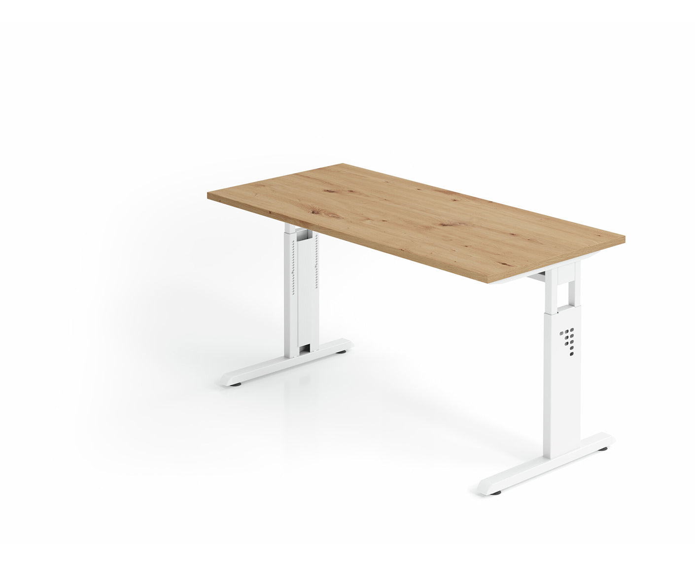 Mini-Office Schreibtisch O-Serie | 67 cm tief | inkl. Kabelwanne | C-Fuß | höheneinstellbar