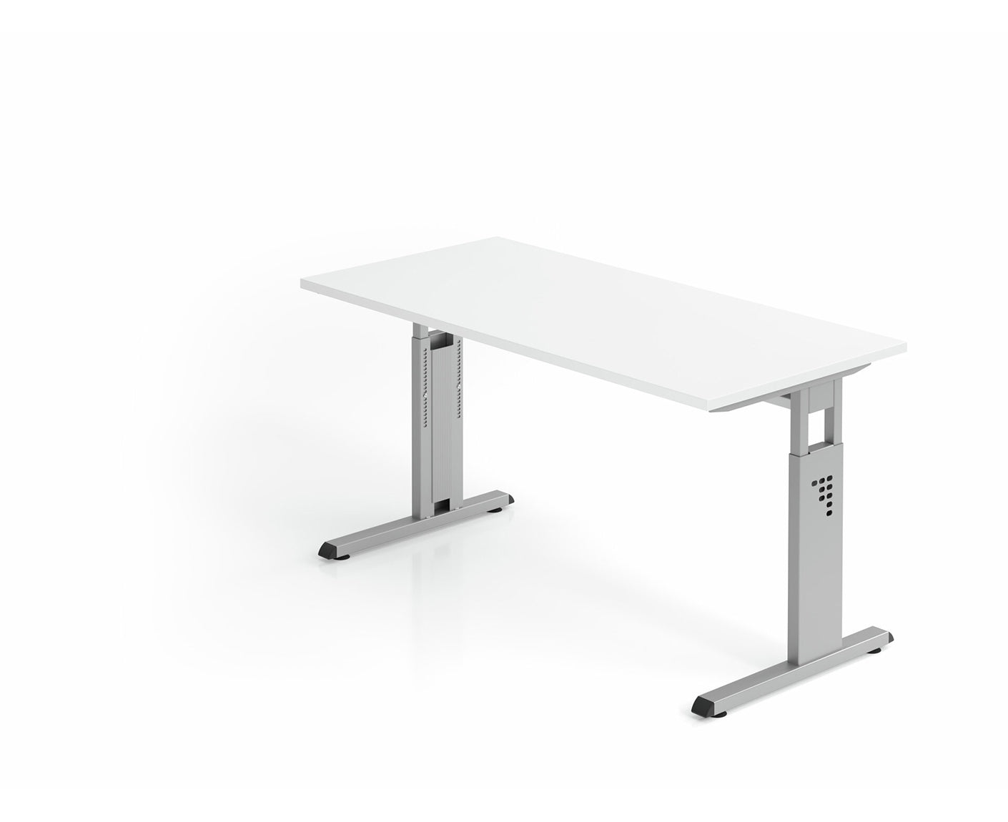 Mini-Office Schreibtisch O-Serie | 67 cm tief | inkl. Kabelwanne | C-Fuß | höheneinstellbar