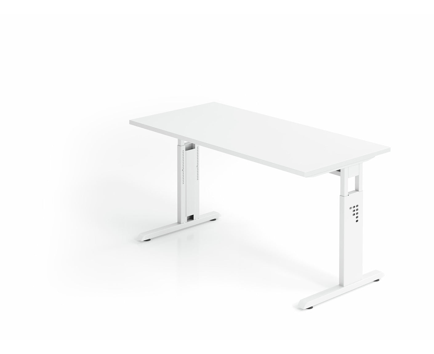 Mini-Office Schreibtisch O-Serie | 67 cm tief | inkl. Kabelwanne | C-Fuß | höheneinstellbar